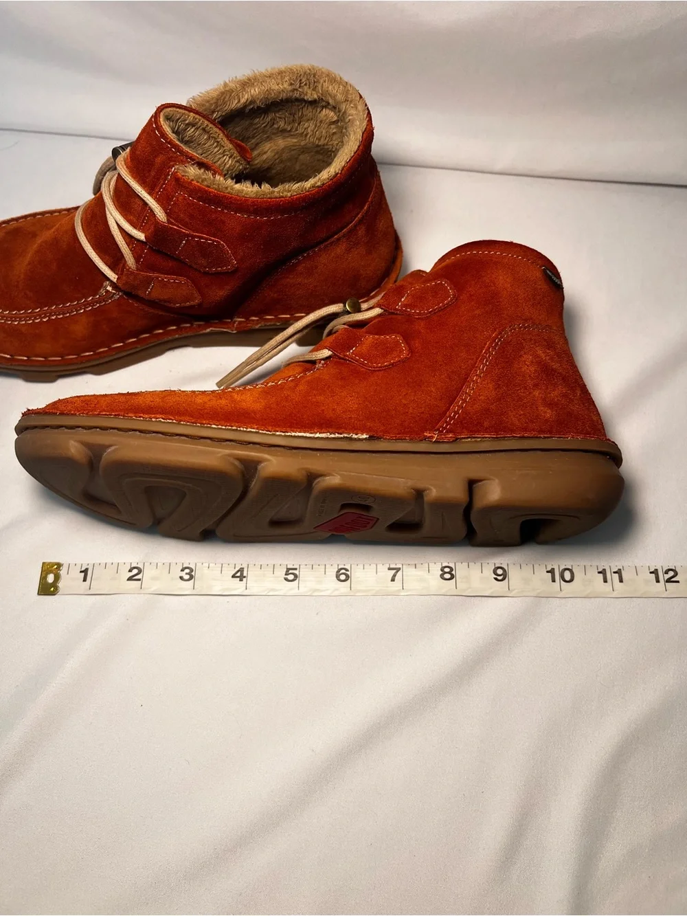 On Foot Men's Suede Chukka Boots in Rust with Fur Lining EU size 40